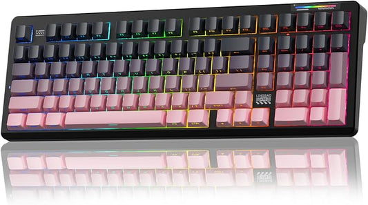 LINGBAO K98 Wireless Mechanical Gaming Keyboard, Tri-Mode BT5.0/2.4GHz/USB-C by CORBOBO