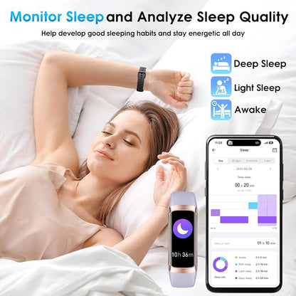 Fitness Tracker, 24/7 Heart Rate Blood Oxygen Blood Pressure Body Temp Monitor - Image 3