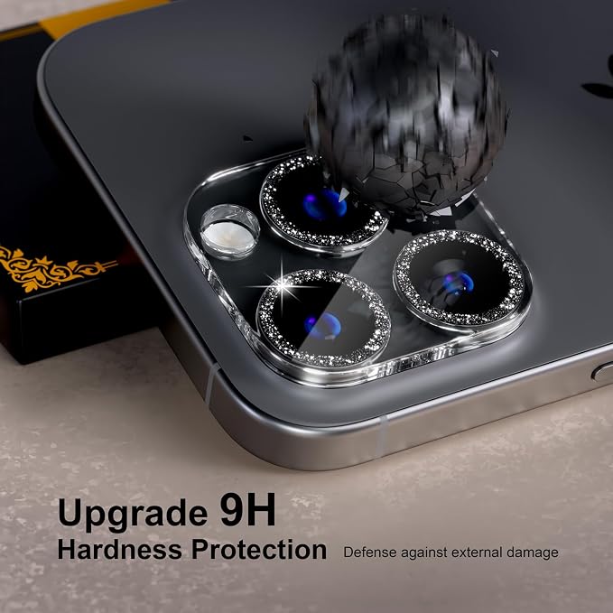 beuxece for 6 Pack iPhone 15 Pro/iPhone 15 Pro Max Camera Lens Protector 9H - Image 2