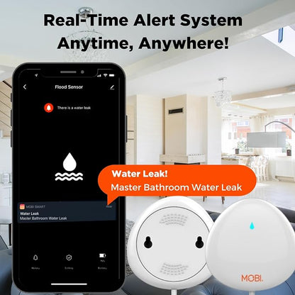 MOBI Smart WiFi Water Leak Detector, App Alerts, Flood Sensor Alarm - Image 7