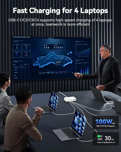 480W USB C Charger Block, Rocoren 10-Ports USB C Charging Station - Image 3