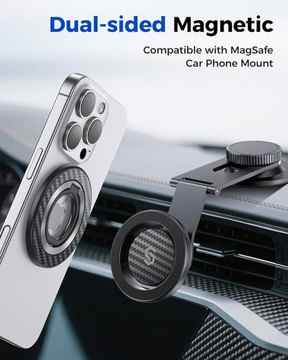 SYNCWIRE Carbon Fiber Magnetic Phone Ring Holder - Image 4