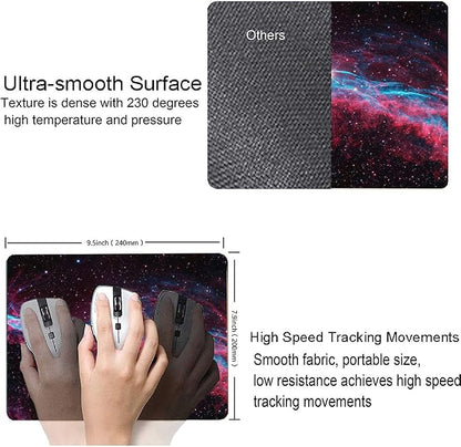 Galaxy Glitter Nebula Mouse Pad, Waterproof Non-Slip Rubber Base, 9.5"x7.9" Inch - Image 3