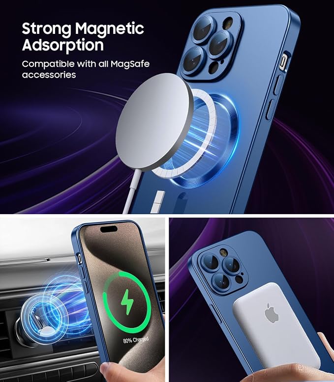 Magnetic for iPhone 15 Pro Max Case Slim Soft Silicone Bumper Shockproof - Image 2