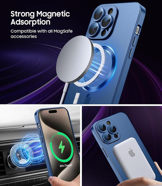Magnetic for iPhone 15 Pro Max Case Slim Soft Silicone Bumper Shockproof - Image 2