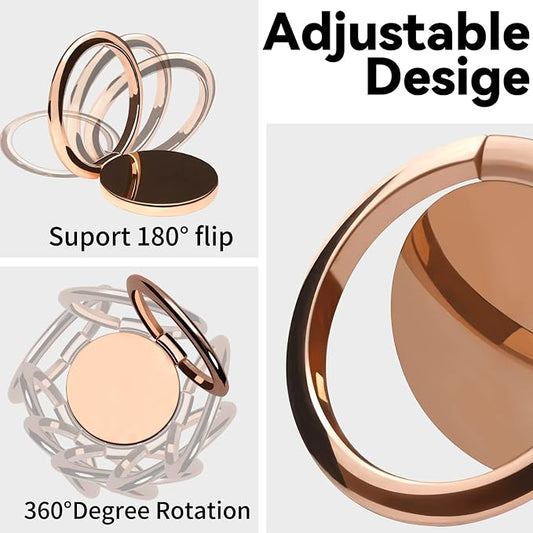 Metal Cell Phone Ring Holder Finger Ring Stand, 360 Degree Rotation Ring - Image 2