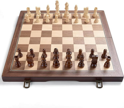 AMEROUS 15'' Magnetic Wooden Chess Set - Image 3
