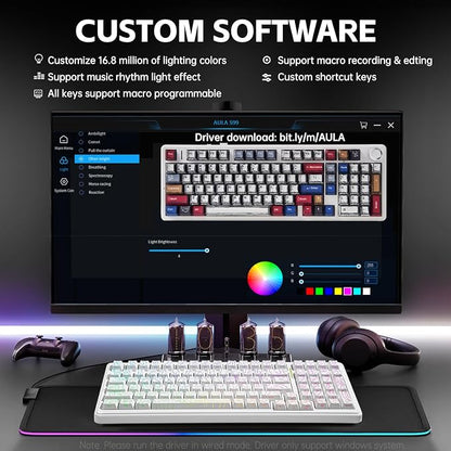 x AULA F99 Keyboard Gaming, Wireless Mechanical Keyboards, Hot Swappable Custom - Image 6