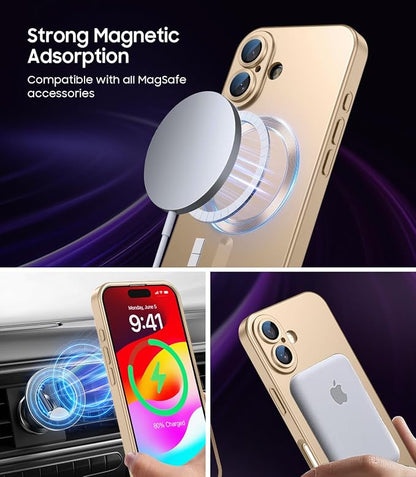 Magnetic for iPhone 16 Plus Case Slim Soft Silicone Bumper Shockproof Metallic - Image 3