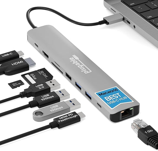 Plugable USB C Hub Multiport Adapter: 9-in-1 by Plugable