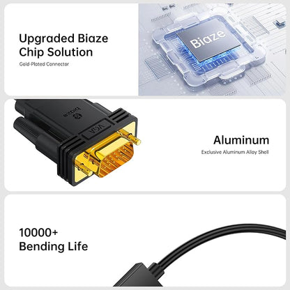 10ft HDMI to VGA Cable – 1080P HD Video Converter Cord - Image 4
