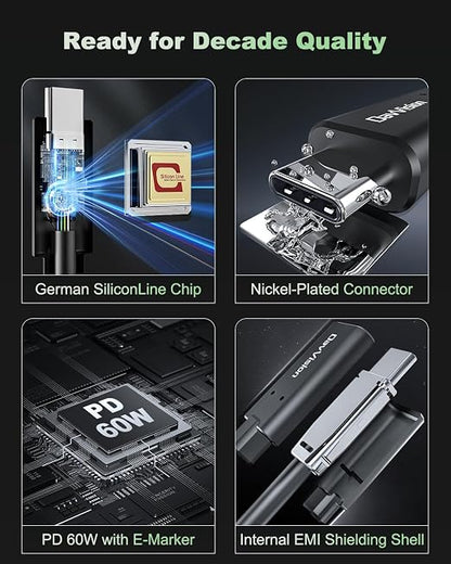 USB C Fiber Optic Cable 25FT Bidirectional Transmission, 10Gbps&PD 60W USB 3.2 - Image 5