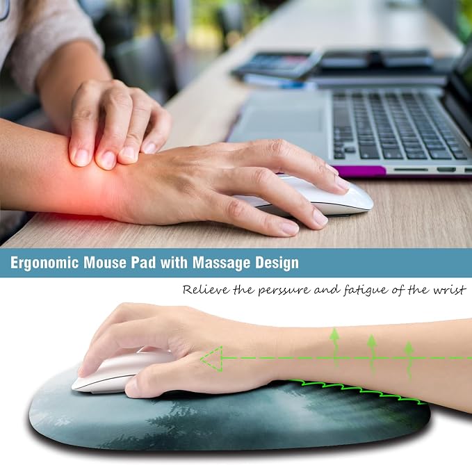 Ergonomic Mouse Pad with Wrist Support, Desktop Mouse Pad Wrist Rest Design and - Image 2