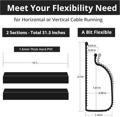Cable Management Under Desk Self Adhesive Cable Raceways Channel - Image 6