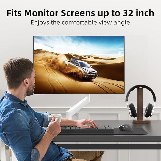 Suptek Single Monitor Mount Adjustable Gas Spring Monitor Arm Desk Mount Stand - Image 4