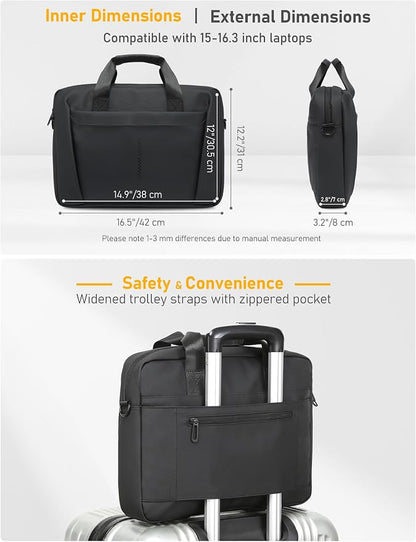 15-16 Inch Laptop Shoulder Bag Business Briefcase Water Resistant Computer - Image 6