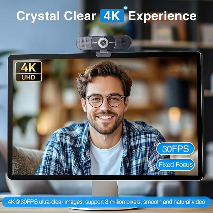 EMEET 3-in-1 4K Webcam with Microphone and Speaker, C980 PRO 60°-98° Wide Angle - Image 3