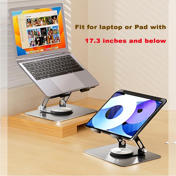 Laptop Pad 360 Rotating Laptop Stand 2 Adjustable Angle and 0-13 inches Tall - Image 7