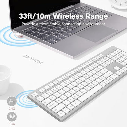 LeadsaiL Wireless Keyboard, 2.4GHz Full-Sized Ergonomic Computer Keyboard - Image 2