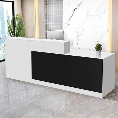 Reception Desk with Counter Modern Checkout Counter with Lockable Drawer by Unknown