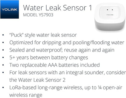 YoLink Smart Home Starter Kit: Hub & Water Leak Sensor 1, LoRa Up to 1/4 Mile - Image 2