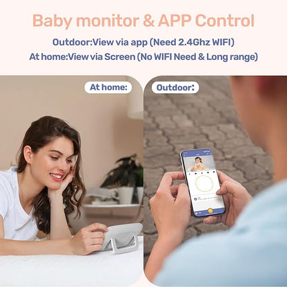 1080P WiFi Baby Monitor with Camera and Audio, Pan-Tilt-Zoom Video Camera - Image 2