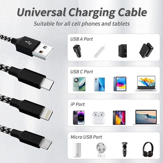 IDISON Multi Charging Cable, 3 in 1 USB Charging Cable - Image 2