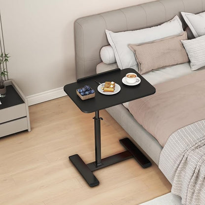 Adjustable Height C Shaped Side Table, 360°Swivel Overbed Table, Top Tilting - Image 3
