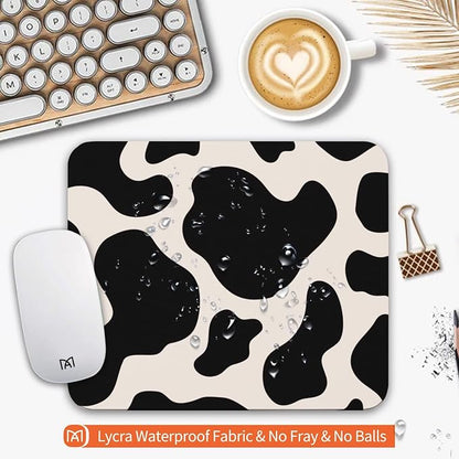 Square Mouse Pad Black Cow Print, Personalized Premium-Textured Custom Mouse - Image 3