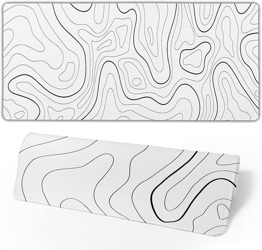 White Mouse Pad Large XL Gaming Mouse Pad by Brecoy