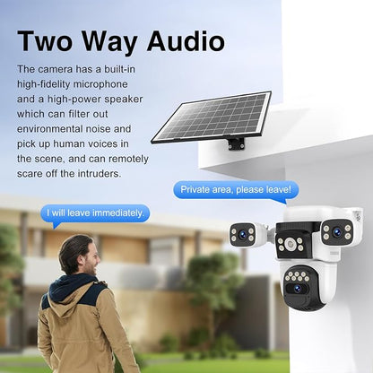 EVERSECU Solar Wireless Triple Lens WiFi PTZ Security Camera, Three Cameras in - Image 7