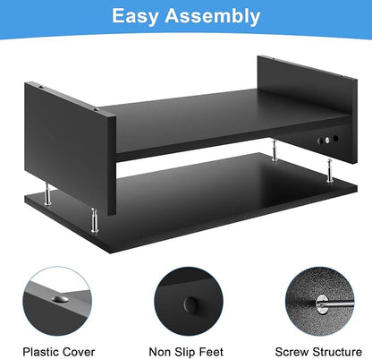 Marbrasse Monitor Stand Riser, 16.5 Inch 2 Tier Computer Printer Shelf Stand - Image 3