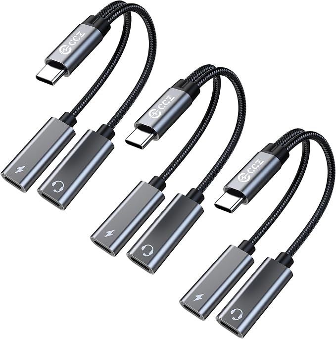 3PCS USB C Headphone Splitter, CCZ CA01 USB C to Type C Headphone Jack and by Yinyoo