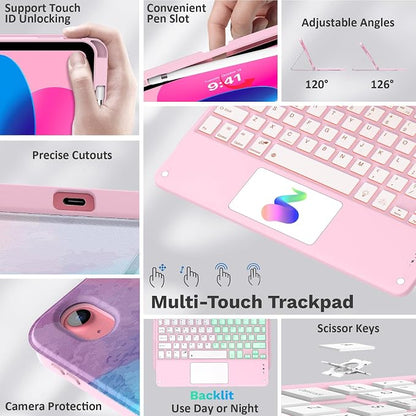 MoKo Touch Keyboard Case for iPad 11th Generation 11 inch 2025, iPad 10th - Image 3