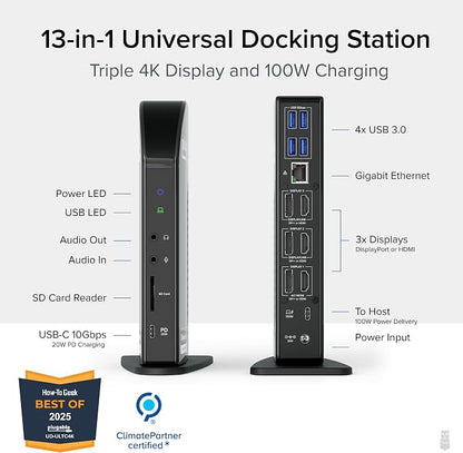 Plugable 13-in-1 USB C Docking Station 4K Triple Monitor - Image 2