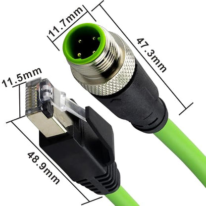 M12 4 Pin to RJ45 Shielded Cable Assembly, Industrial Field-wireable M12 4 Pin - Image 7