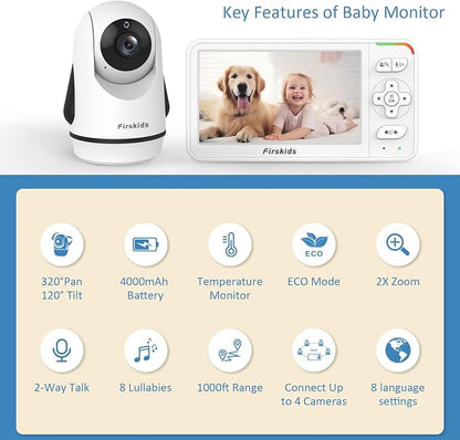 5" Baby Monitor with Dual Cameras and Audio - Image 7