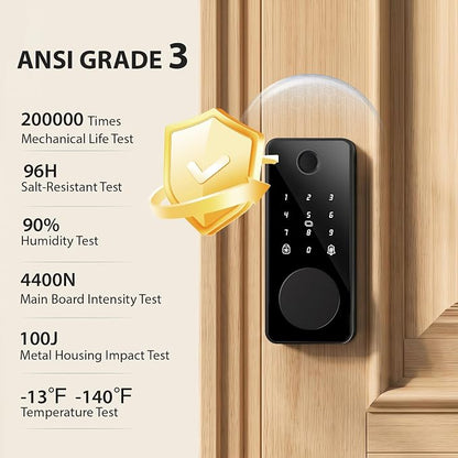 Fingerprint Door Lock, Biquole Keyless Entry Door Lock, Smart Lock | - Image 5
