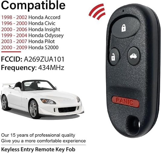 Car Key Fob Remote Keyless Entry Control A269ZUA101 434MHz 3 Button Replacement - Image 2