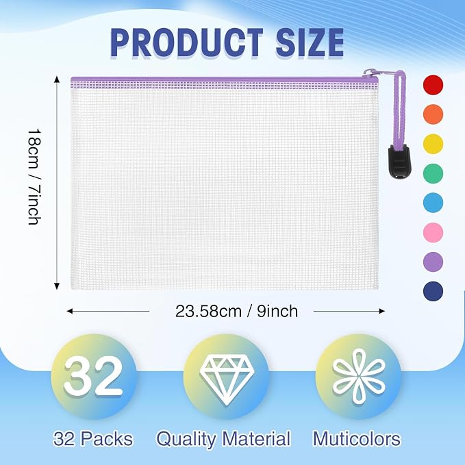 Jetec 32 Pcs Mesh Zipper Bags Toy Storage Bikini Organizer Bag Bolsas Para - Image 2