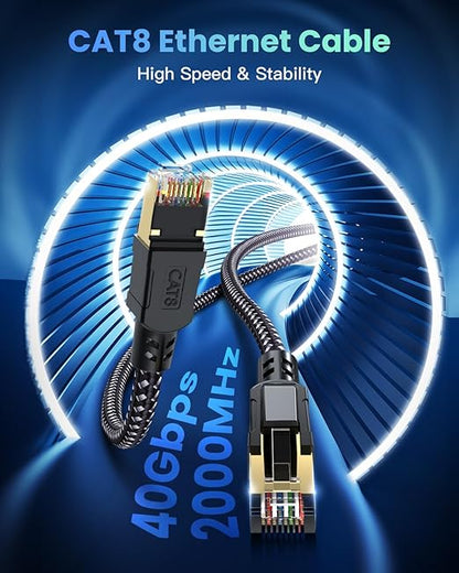 BUSOHE Cat 8 Ethernet Cable 75 FT, High Speed 40Gbps 2000Mhz Braided Network - Image 2
