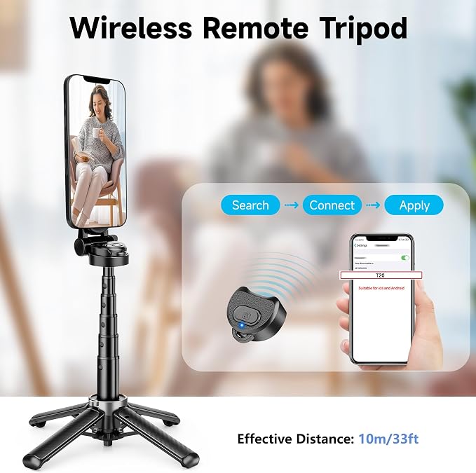 4-in-1 Multifunctional 360° Rotation Magnetic Selfie Stick, Mini Tripod - Image 9