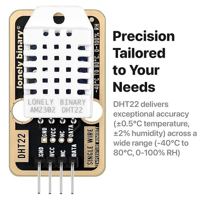 Lonely Binary 6pcs DHT22 DHT11 Gold Edition Digital Temperature Humidity Sensor - Image 2