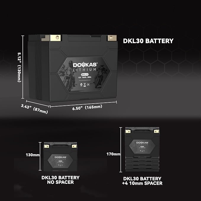 DKL30 800A LiFePO4 Motorcycle Lithium Battery, 12V 8Ah Powersports Battery - Image 6