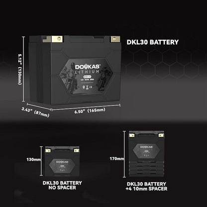DKL30 800A LiFePO4 Motorcycle Lithium Battery, 12V 8Ah Powersports Battery - Image 6