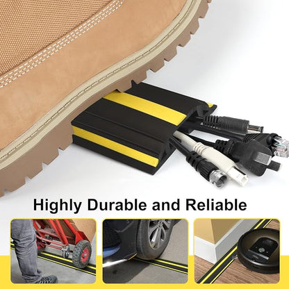 10 ft Floor Cable Cover Protector, Heavy Duty PVC Duct Easy to Unroll, Prevent - Image 4
