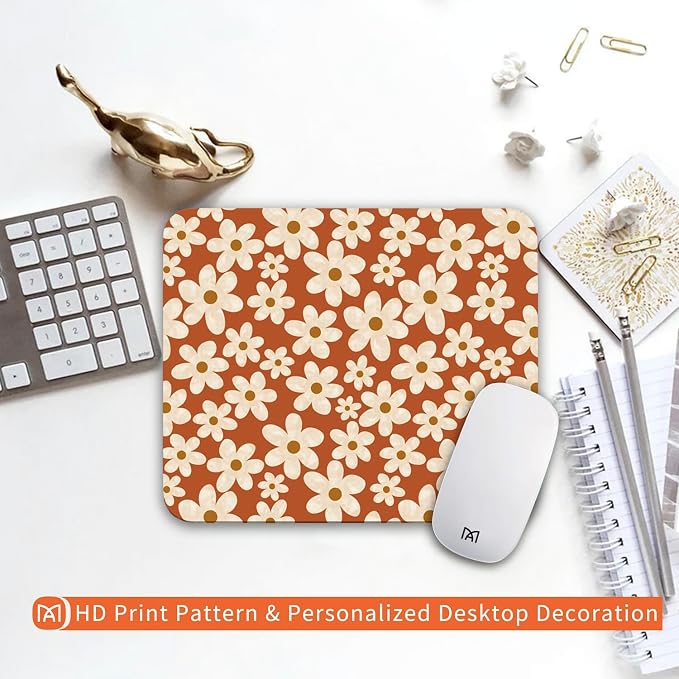 Square Mouse Pad Cute Flowers, Personalized Premium-Textured Custom Mouse Mat - Image 6