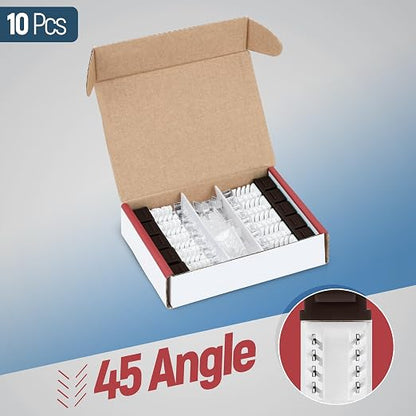 Everest 45° Angled RJ45 Cat6 Keystone Jacks 10-Pack in Brown - Image 2