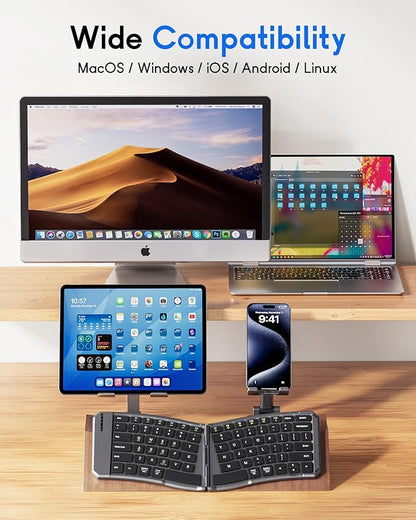 MoKo Ergonomic Foldable Keyboard, Split Portable Folding Bluetooth Keyboard - Image 7