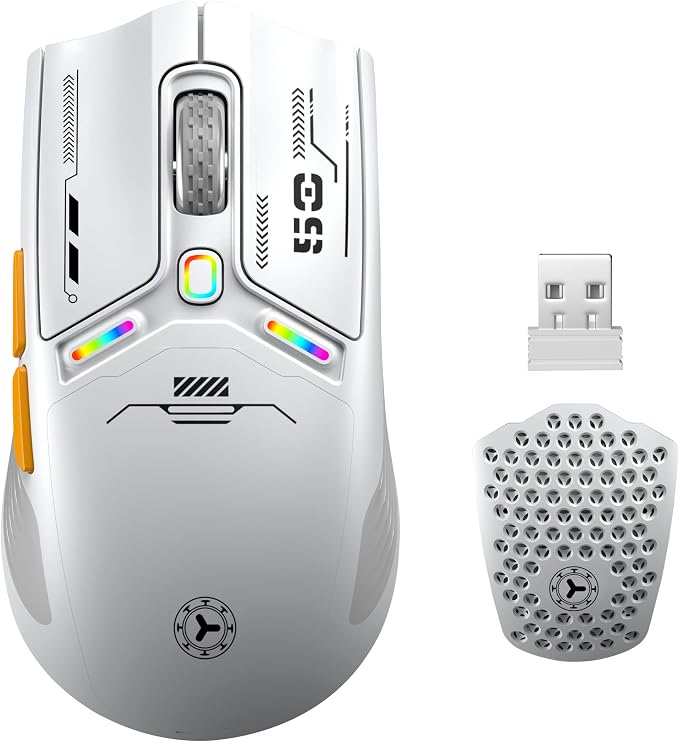 TENMOS M530 Wireless Gaming Mouse, 2.4G/Bluetooth/USB C Wired Rechargeable Mouse by TENMOS